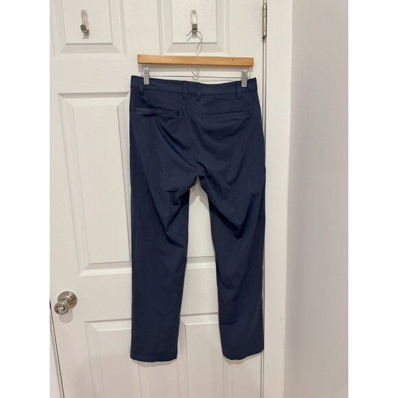 Rhone Mens 30 Navy Commuter Pro Pant Slim Chino Performance Golf Flat Front - Picture 2 of 11